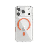 เคส JTLEGEND iPhone 17 Pro Max Glitter Hybrid Cushion Mag Crystal Clear with Orange Magnetic