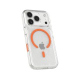 เคส JTLEGEND iPhone 17 Pro Max Glitter Hybrid Cushion Mag Crystal Clear with Orange Magnetic