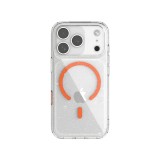 เคส JTLEGEND iPhone 17 Pro Glitter Hybrid Cushion Mag Crystal Clear with Orange Magnetic