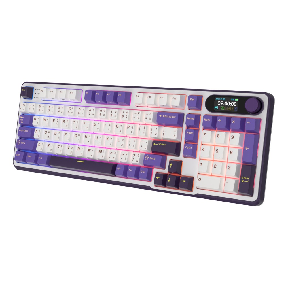 คีย์บอร์ดเกมมิ่ง Royal Kludge Gaming Keyboard RK S98 Blackberry Chartreuse Switch