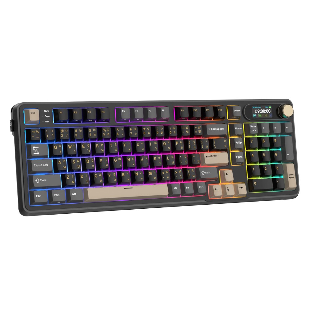 คีย์บอร์ดเกมมิ่ง Royal Kludge Gaming Keyboard RK S98 Phantom Chartreuse Switch