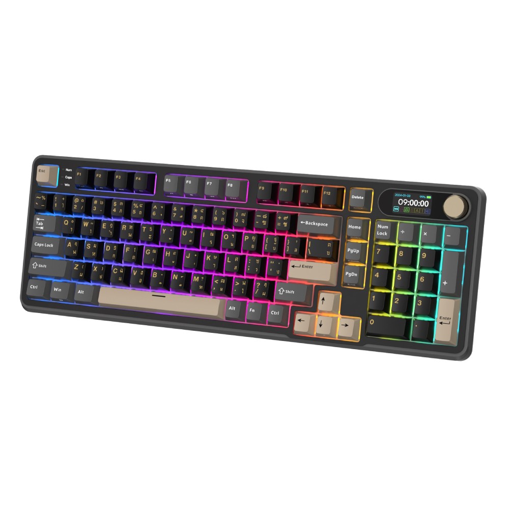 คีย์บอร์ดเกมมิ่ง Royal Kludge Gaming Keyboard RK S98 Phantom Chartreuse Switch