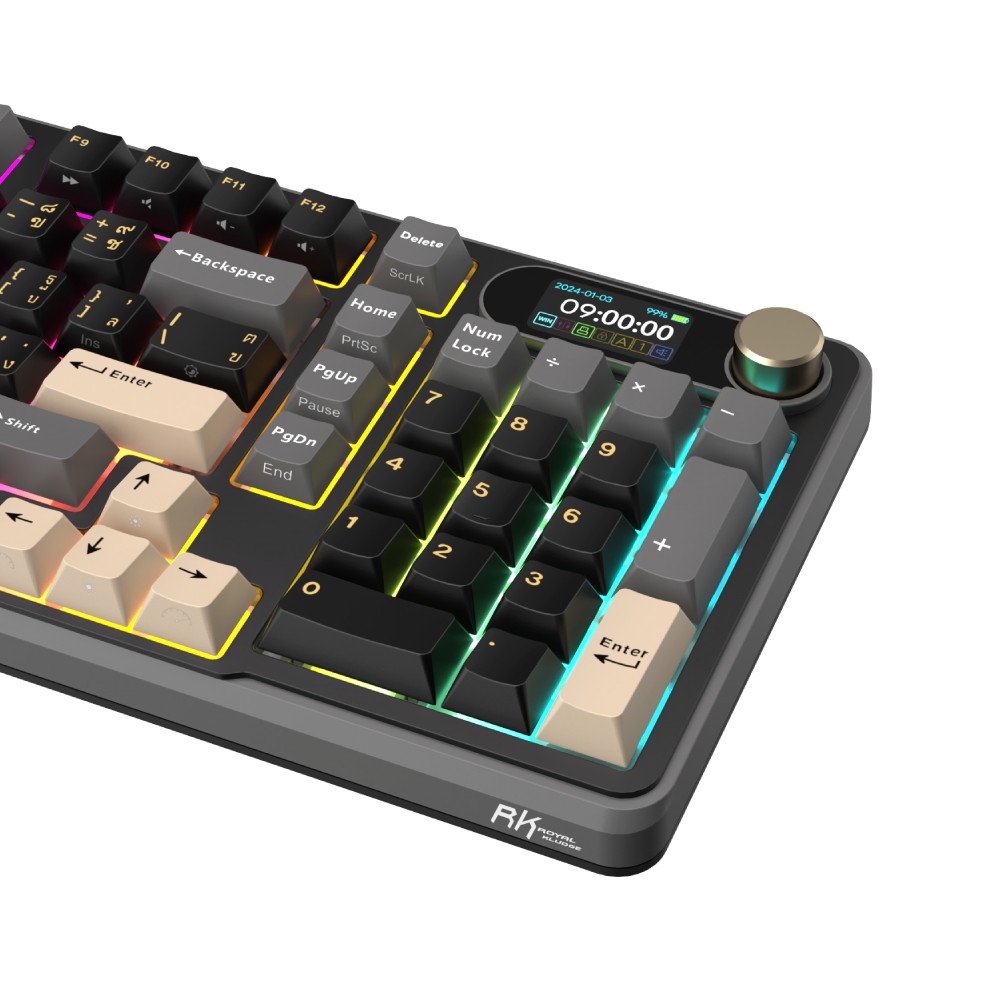 คีย์บอร์ดเกมมิ่ง Royal Kludge Gaming Keyboard RK S98 Phantom Chartreuse Switch