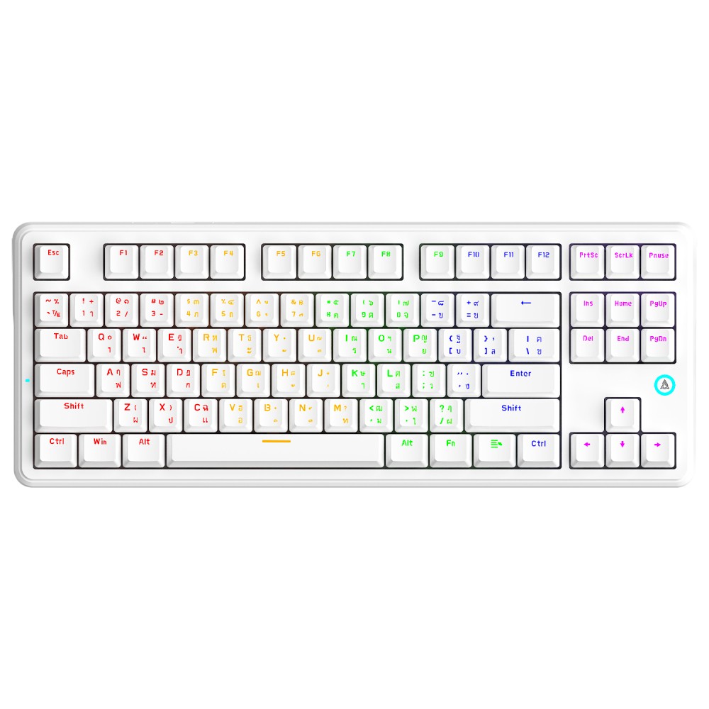 คีย์บอร์ดเกมมิ่ง Ajazz Gaming Keyboard AK870V2 Wired White Red Switch