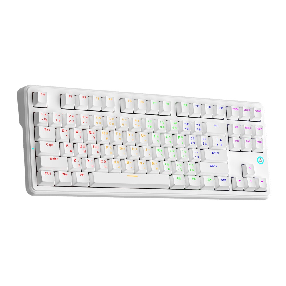 คีย์บอร์ดเกมมิ่ง Ajazz Gaming Keyboard AK870V2 Wired White Red Switch