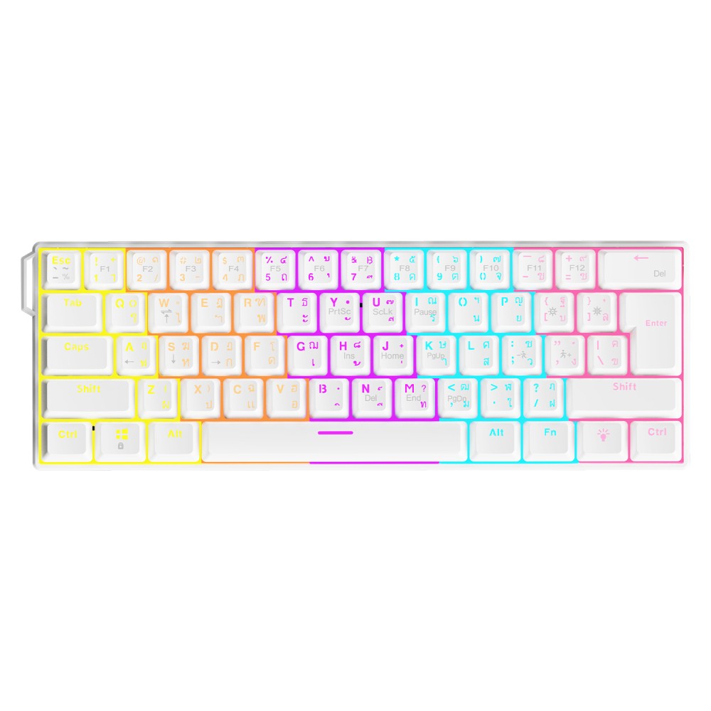 คีย์บอร์ดเกมมิ่ง Ajazz Gaming Keyboard NK61 White Wired Red Switch