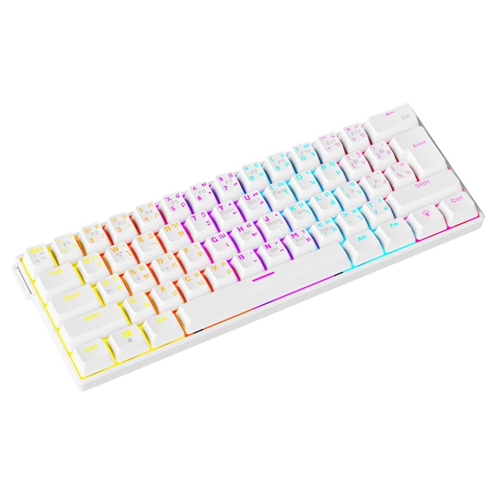 คีย์บอร์ดเกมมิ่ง Ajazz Gaming Keyboard NK61 White Wired Red Switch