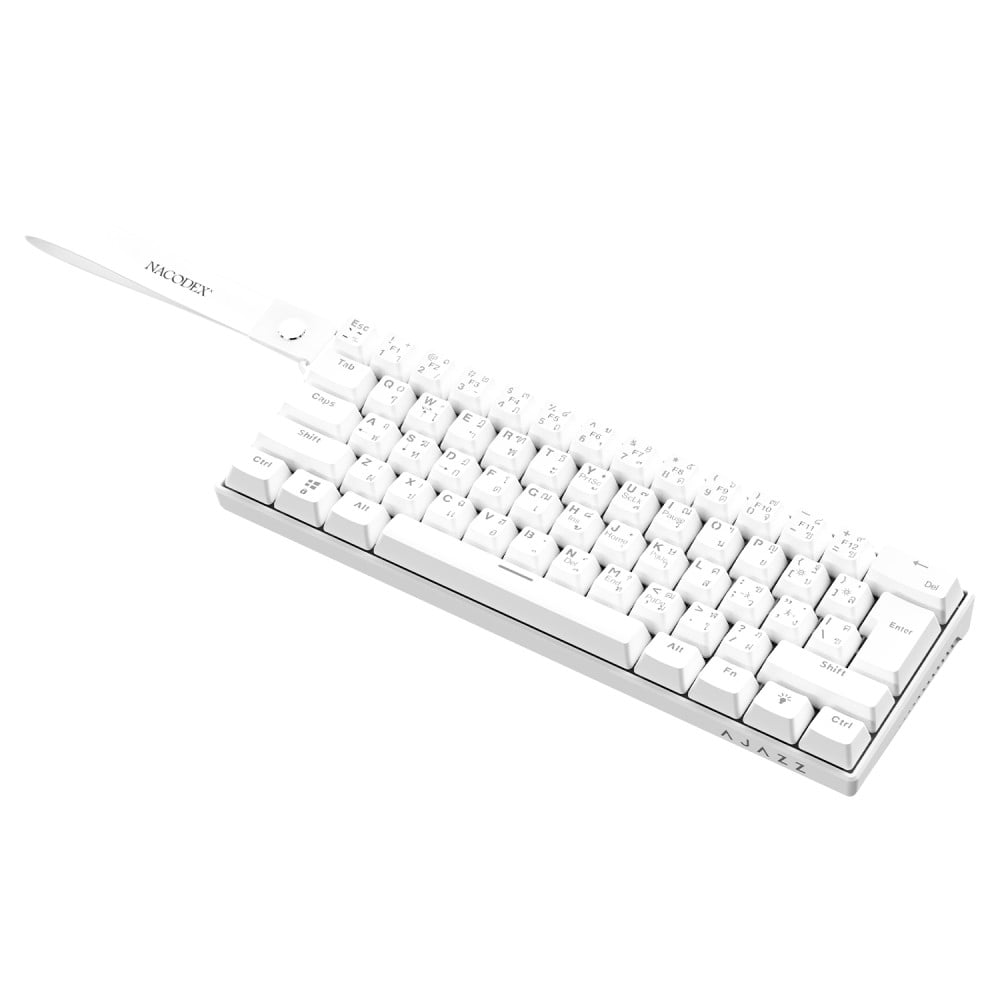 คีย์บอร์ดเกมมิ่ง Ajazz Gaming Keyboard NK61 White Wired Red Switch