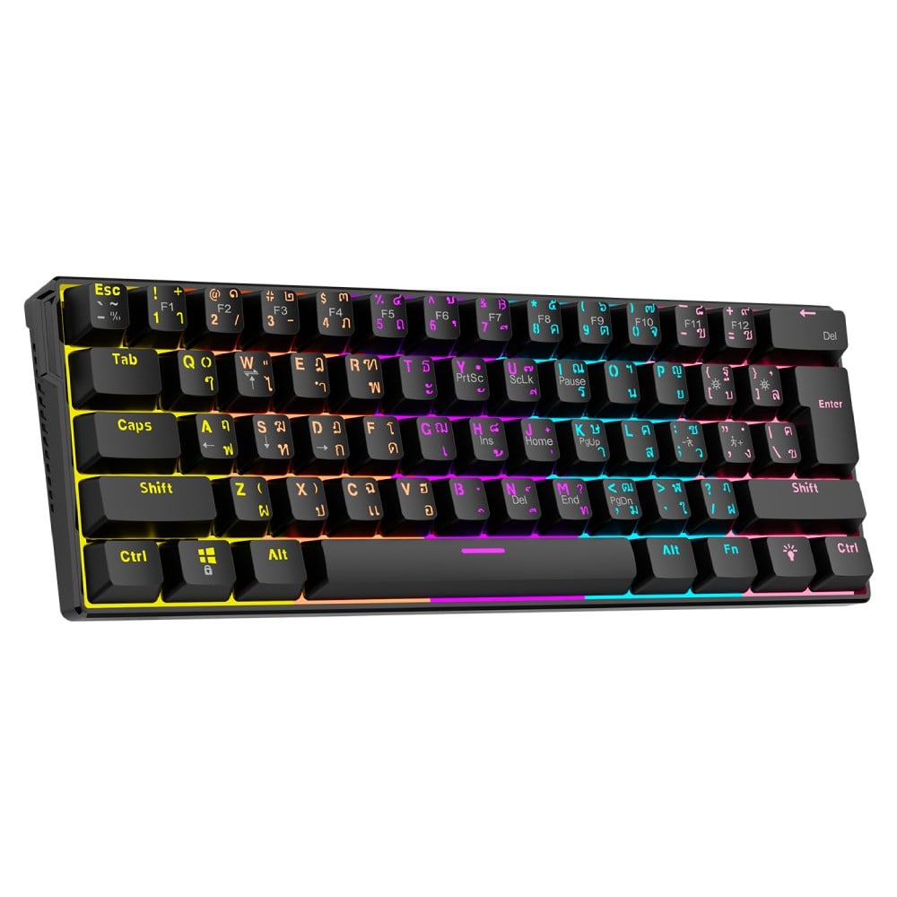 คีย์บอร์ดเกมมิ่ง Ajazz Gaming Keyboard NK61 Black Wired Red Switch