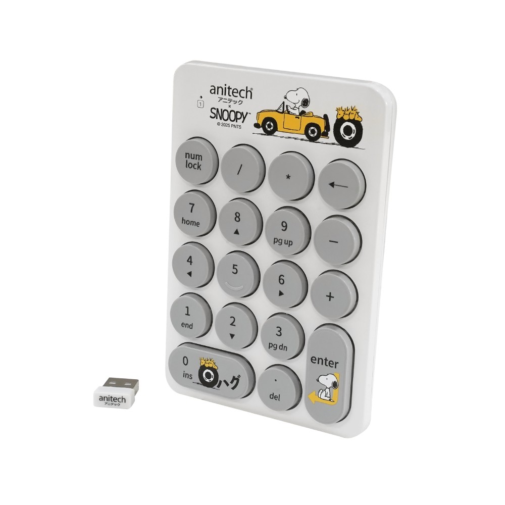 Anitech X Snoopy 3 คีย์บอร์ดตัวเลขไร้สาย รุ่น SNP-N187 White