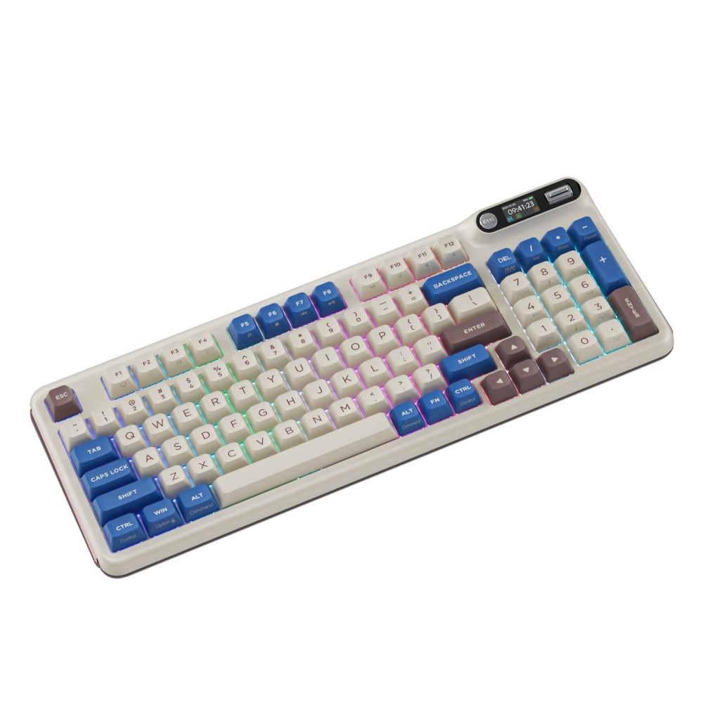 คีย์บอร์ดเกมมื่ง Royal Kludge Gaming Keyboard Z98 Latte Rainbow Switch (EN)