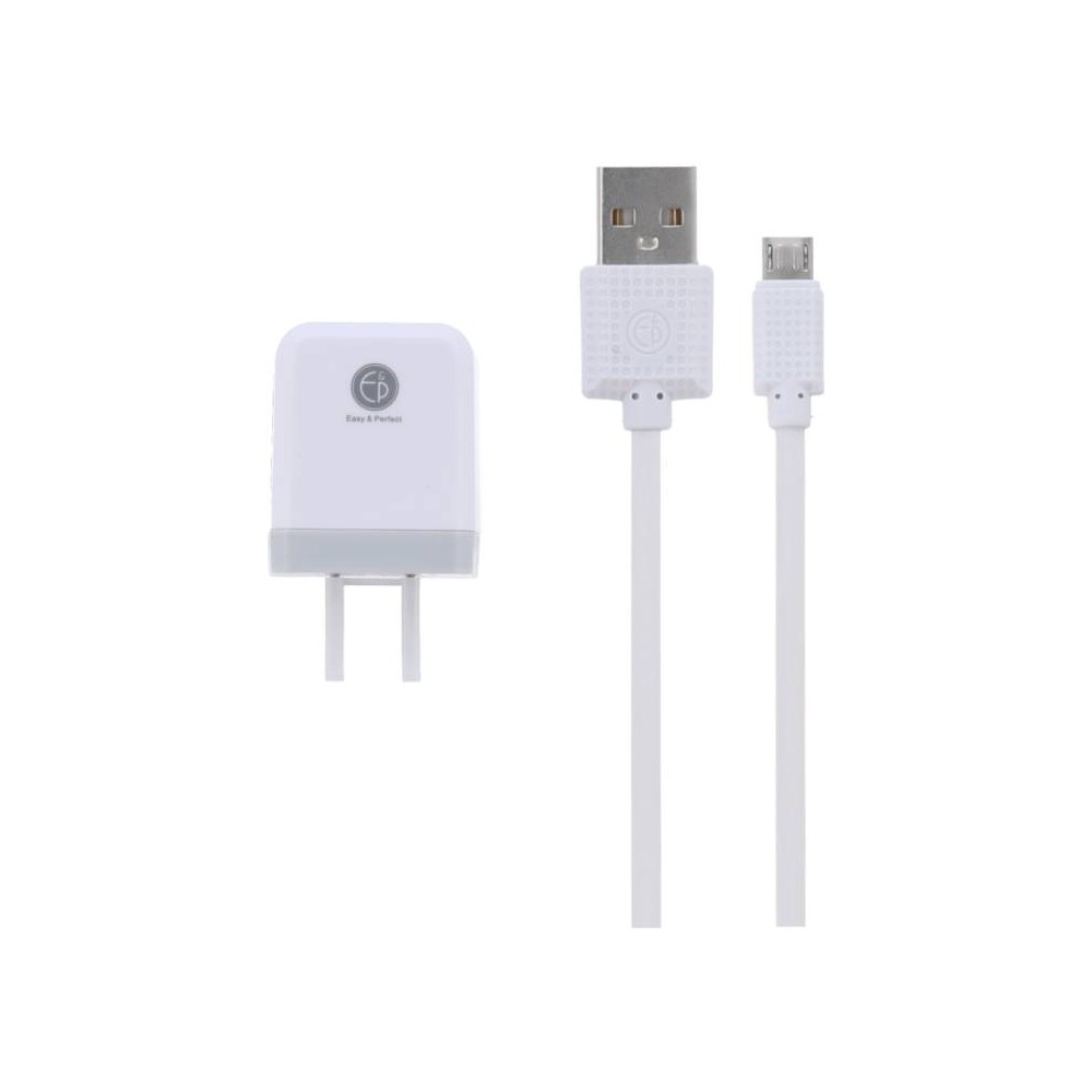 E&P Wall USB Charger Suit 1 USB-A (1.0A) + Micro USB Cable 1M. EP-T18 White