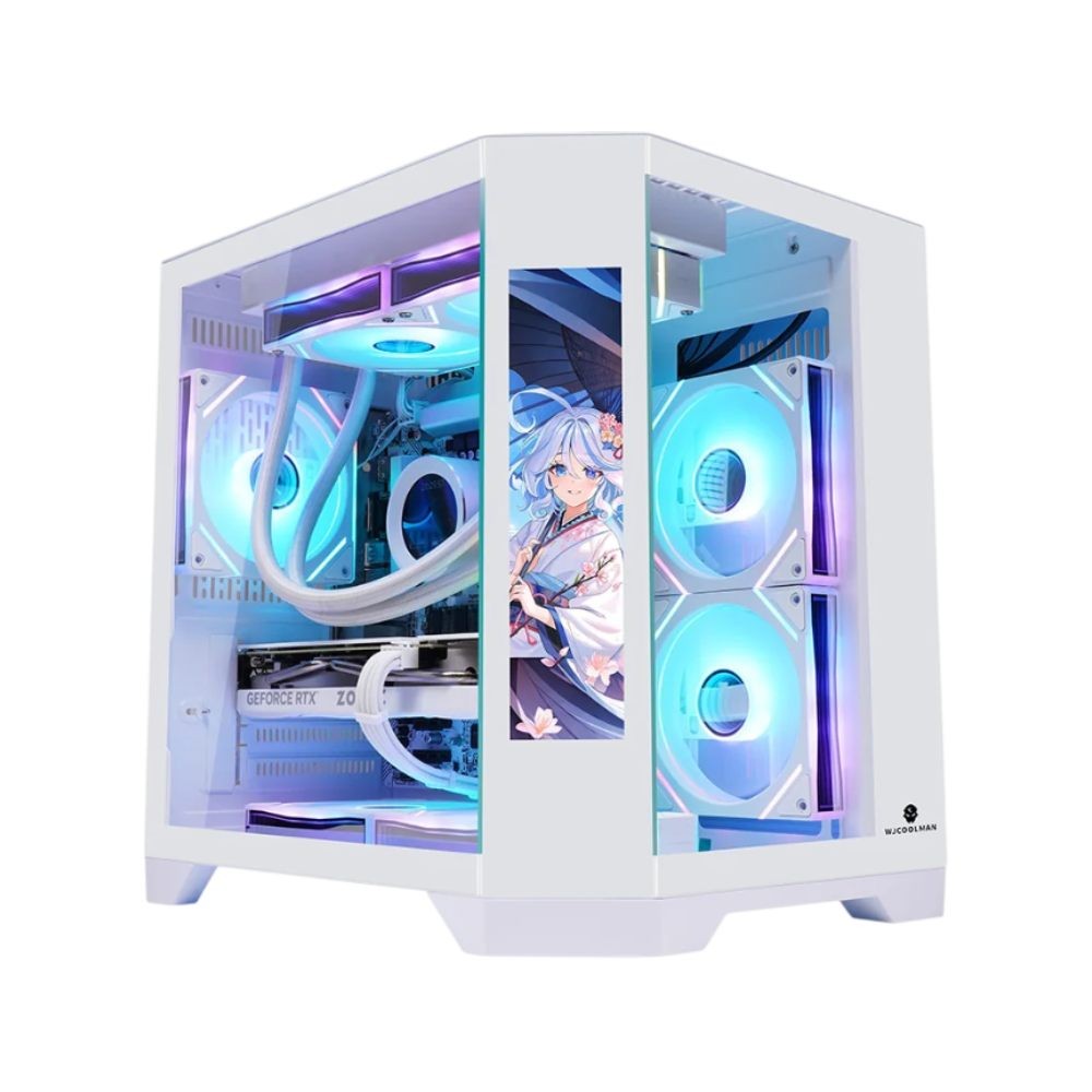 เคสคอมพิวเตอร์ WJCOOLMAN Dreamer LCD Mini M-ATX White