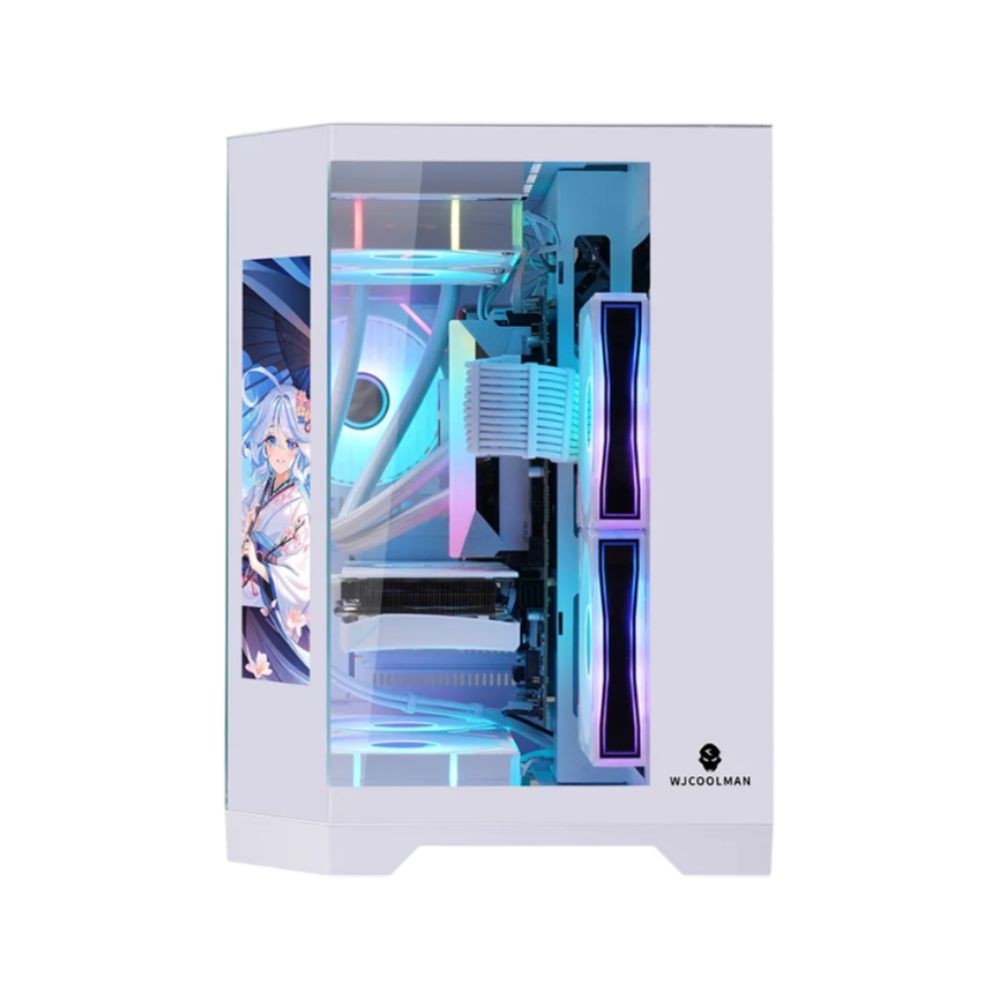 เคสคอมพิวเตอร์ WJCOOLMAN Dreamer LCD Mini M-ATX White