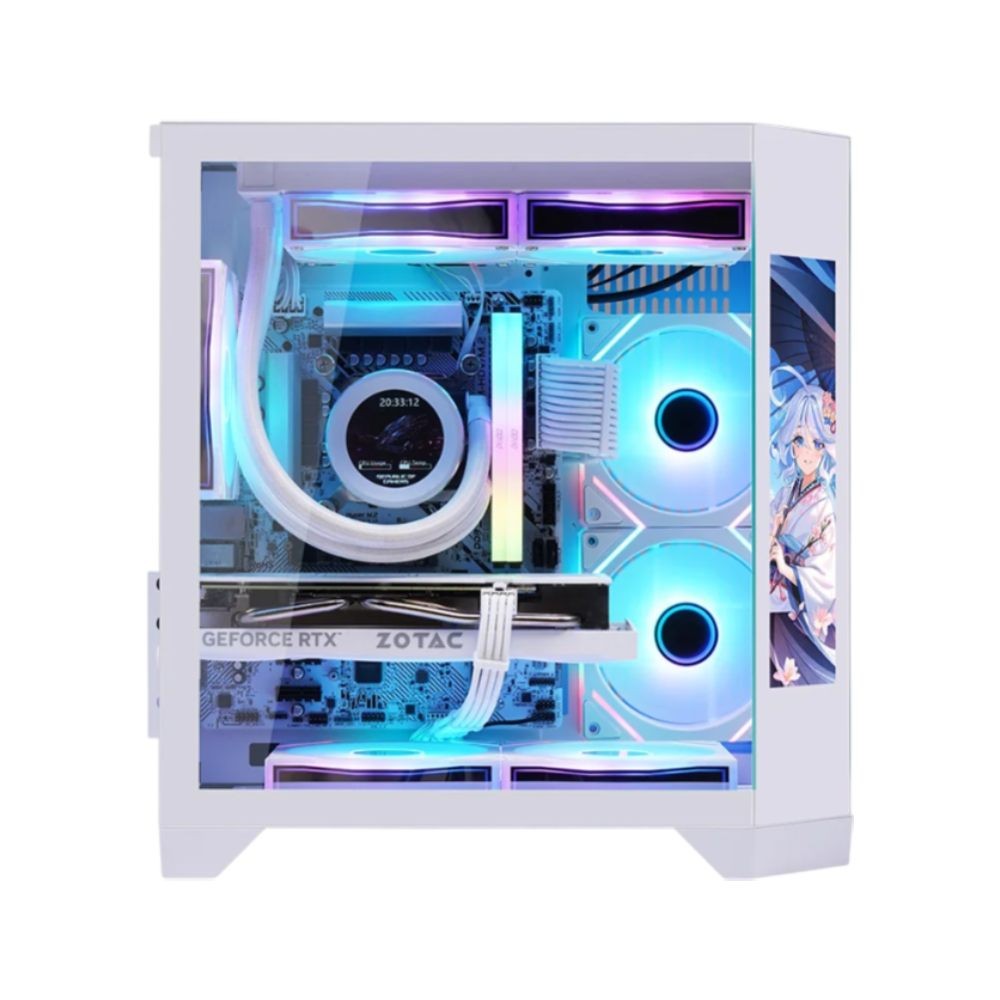 เคสคอมพิวเตอร์ WJCOOLMAN Dreamer LCD Mini M-ATX White