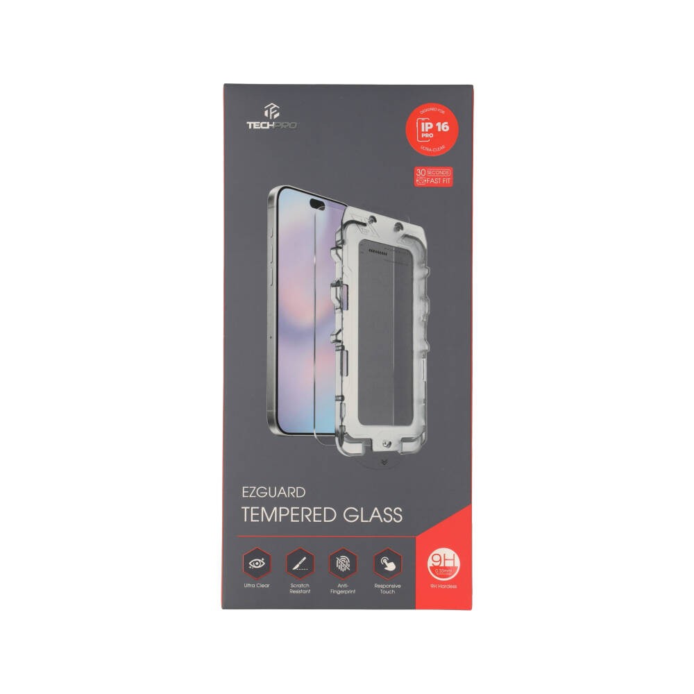 ฟิล์มกันรอย TECHPRO EZGuard Tempered Glass Kit HD iPhone 16 Pro
