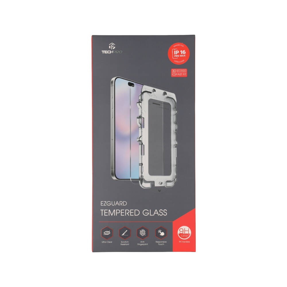 ฟิล์มกันรอย TECHPRO EZGuard Tempered Glass Kit HD iPhone 16 Pro Max