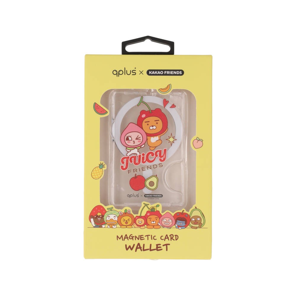 QPLUS x KAKAO Friends กระเป๋าใส่บัตร Magnetic Card Wallet Juicy Apeach Clear