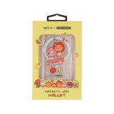 QPLUS x KAKAO Friends กระเป๋าใส่บัตร Magnetic Card Wallet Juicy Apeach Clear
