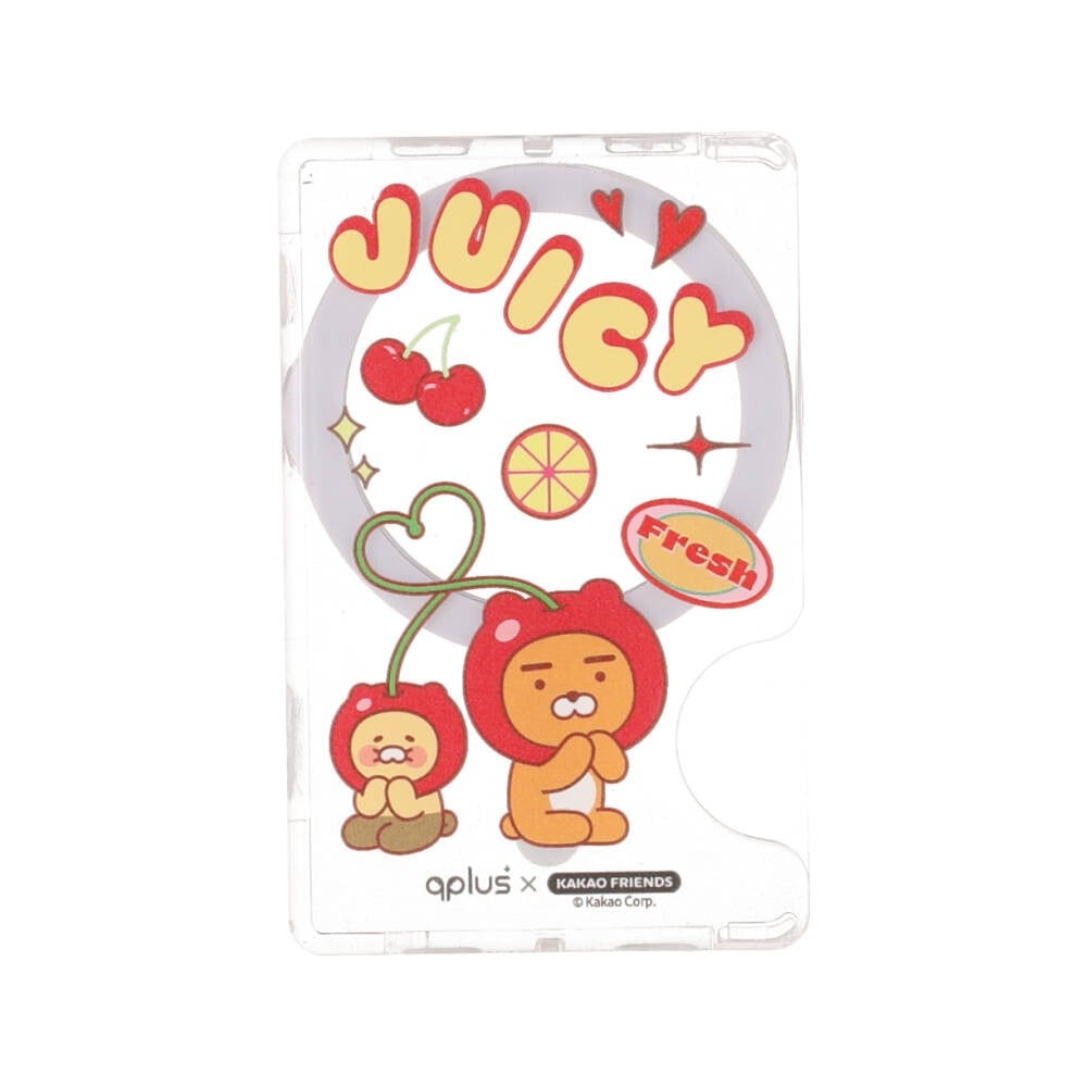QPLUS x KAKAO Friends กระเป๋าใส่บัตร Magnetic Card Wallet Juicy Cherry Clear