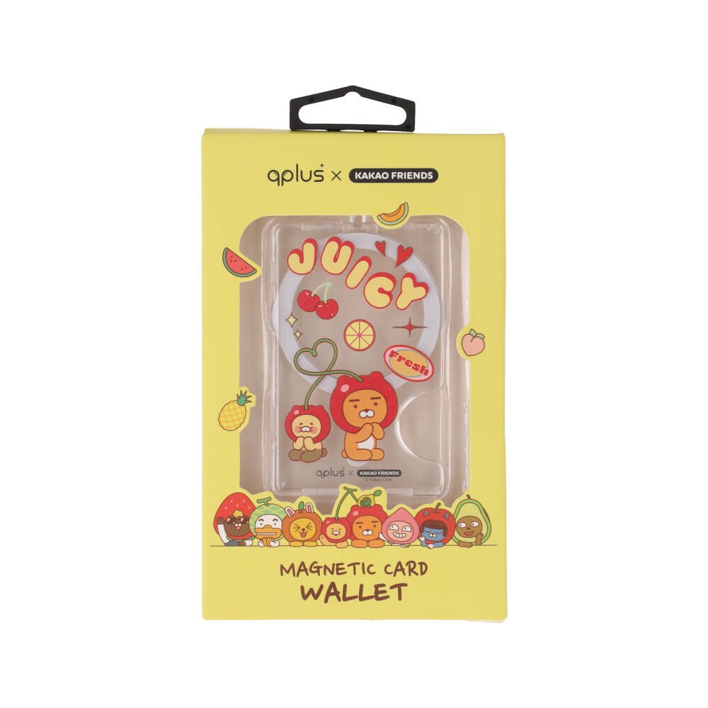 QPLUS x KAKAO Friends กระเป๋าใส่บัตร Magnetic Card Wallet Juicy Cherry Clear