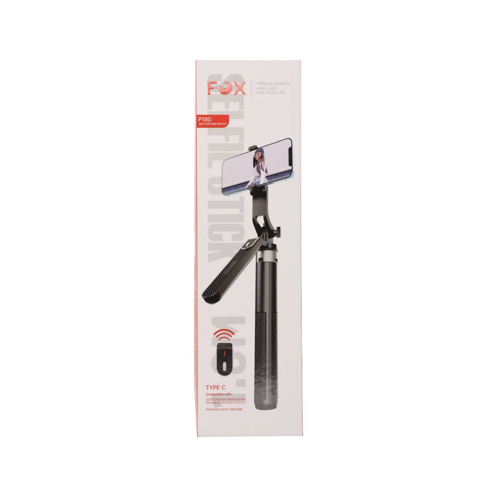 ไม้เซลฟี่ FOX Selfie Stick Wireless Remote control 1.8M FOX-SF04 Black