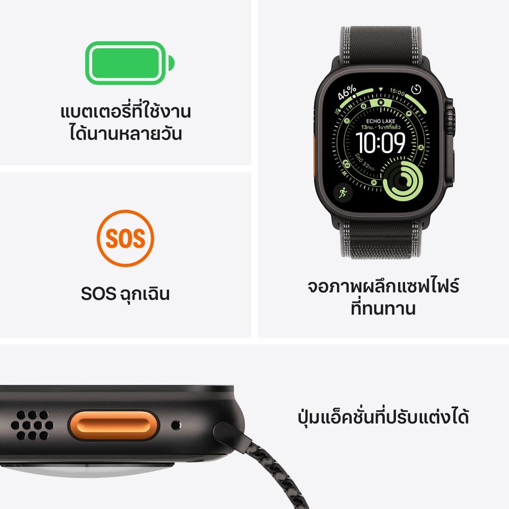 Apple Watch Ultra 3 GPS + Cellular 49mm Natural Titanium Case with Light Blue Alpine Loop - Small