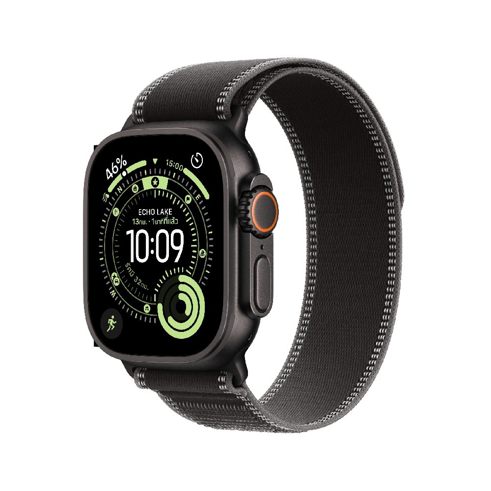 Apple Watch Ultra 3 GPS + Cellular 49mm Black Titanium Case with Black/Charcoal Trail Loop - S/M
