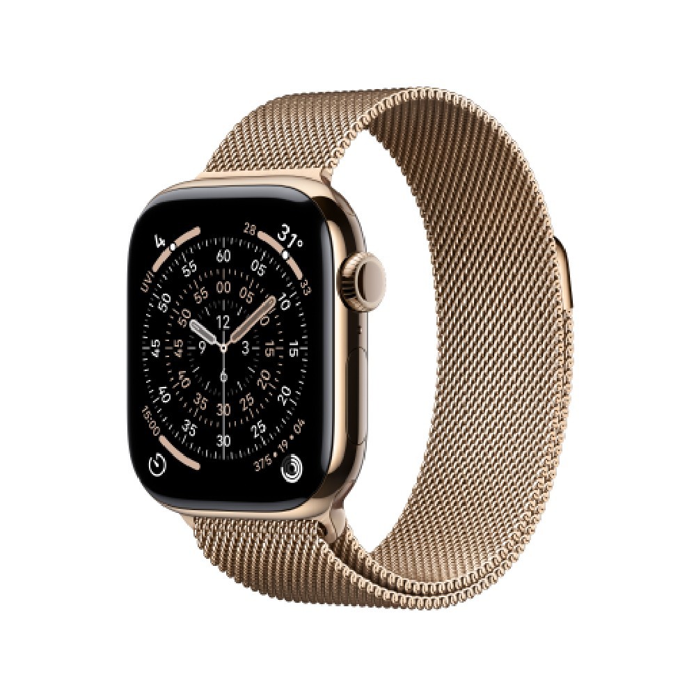 Apple Watch Series 11 GPS + Cellular 46mm Gold Titanium Case with Gold Milanese Loop - M/L