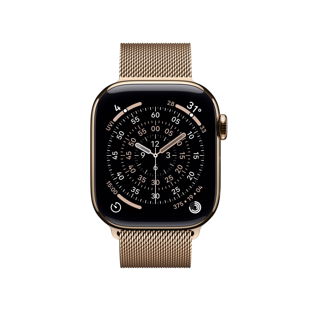 Apple Watch Series 11 GPS + Cellular 46mm Gold Titanium Case with Gold Milanese Loop - M/L