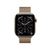 Apple Watch Series 11 GPS + Cellular 46mm Gold Titanium Case with Gold Milanese Loop - M/L