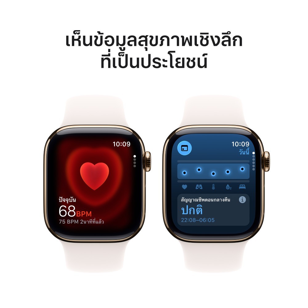 Apple Watch Series 11 GPS + Cellular 42mm Gold Titanium Case with Light Blush Sport Band - M/L