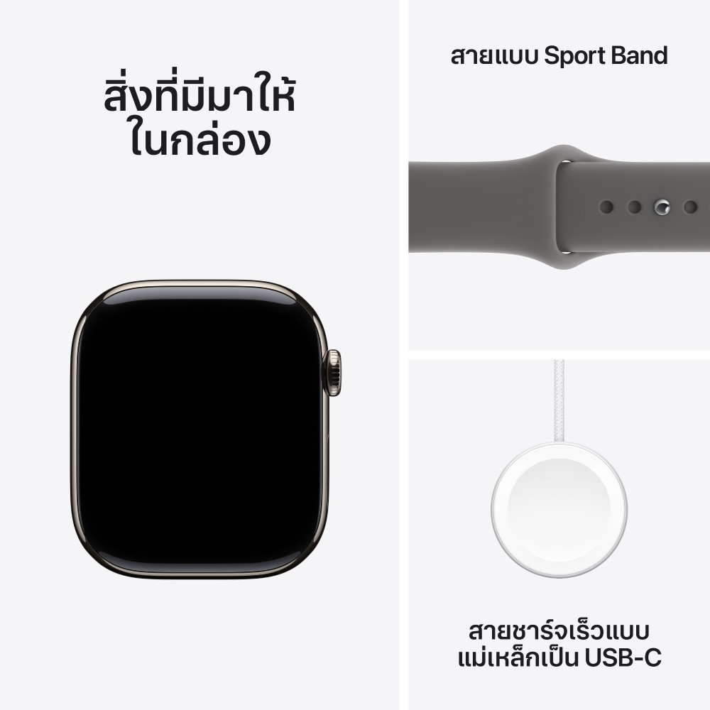 Apple Watch Series 11 GPS + Cellular 46mm Natural Titanium Case with Stone Gray Sport Band - M/L