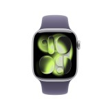 Apple Watch Series 11 GPS + Cellular 46mm Silver Aluminium Case with Purple Fog Sport Band - M/L