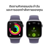 Apple Watch Series 11 GPS + Cellular 46mm Silver Aluminium Case with Purple Fog Sport Band - M/L