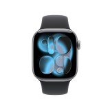 Apple Watch Series 11 GPS + Cellular 46mm Space Gray Aluminium Case with Black Sport Band - S/M