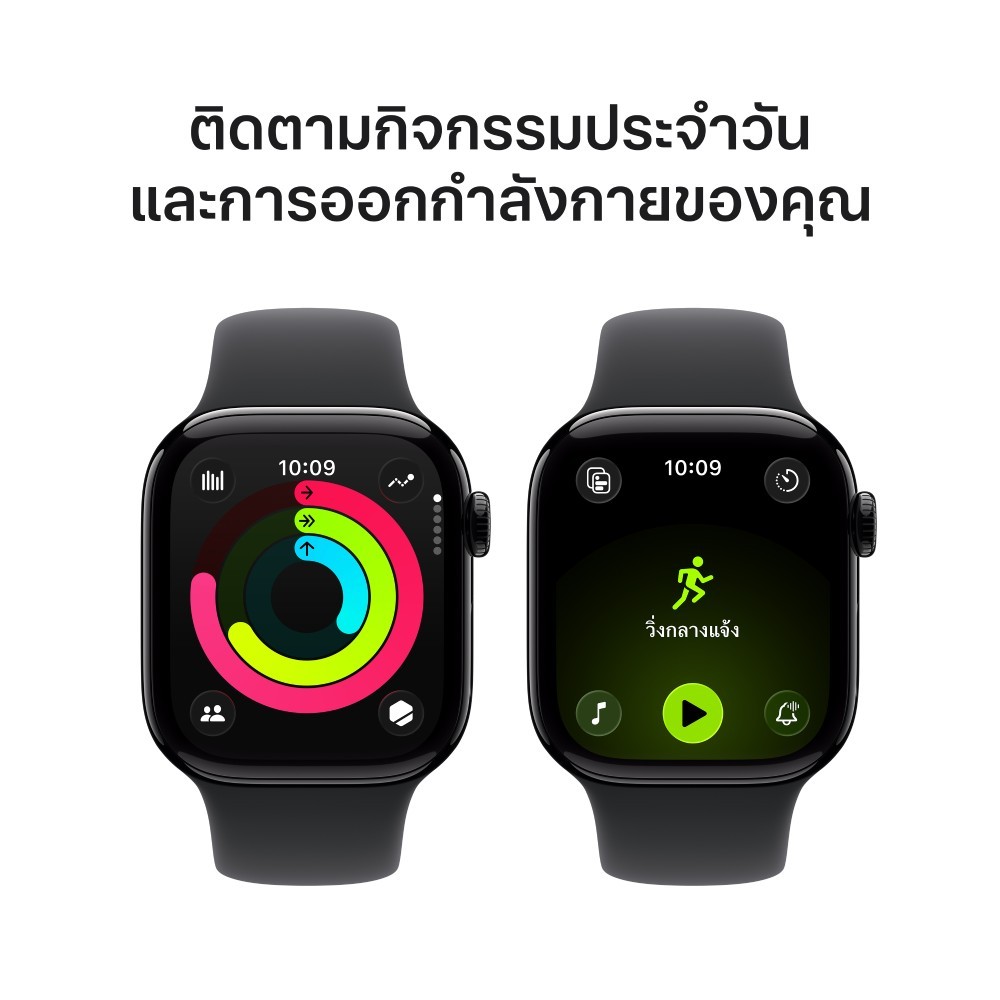 Apple Watch Series 11 GPS + Cellular 42mm Jet Black Aluminium Case with Black Sport Band - M/L
