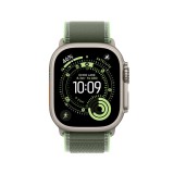 Apple Watch 49mm Green/Neon Trail Loop - M/L - Natural Titanium Finish