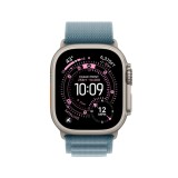 Apple Watch 49mm Light Blue Alpine Loop - Medium - Natural Titanium Finish