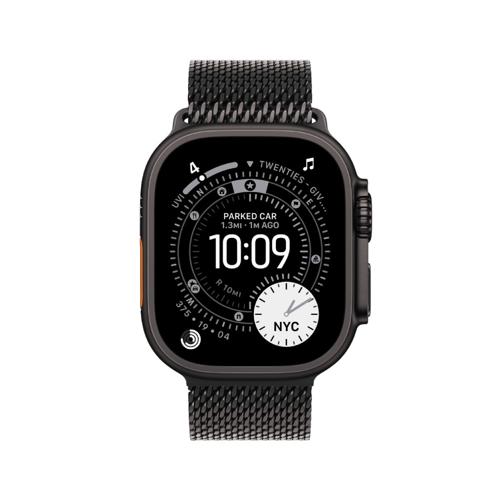 Apple Watch 49mm Black Titanium Milanese Loop - Medium