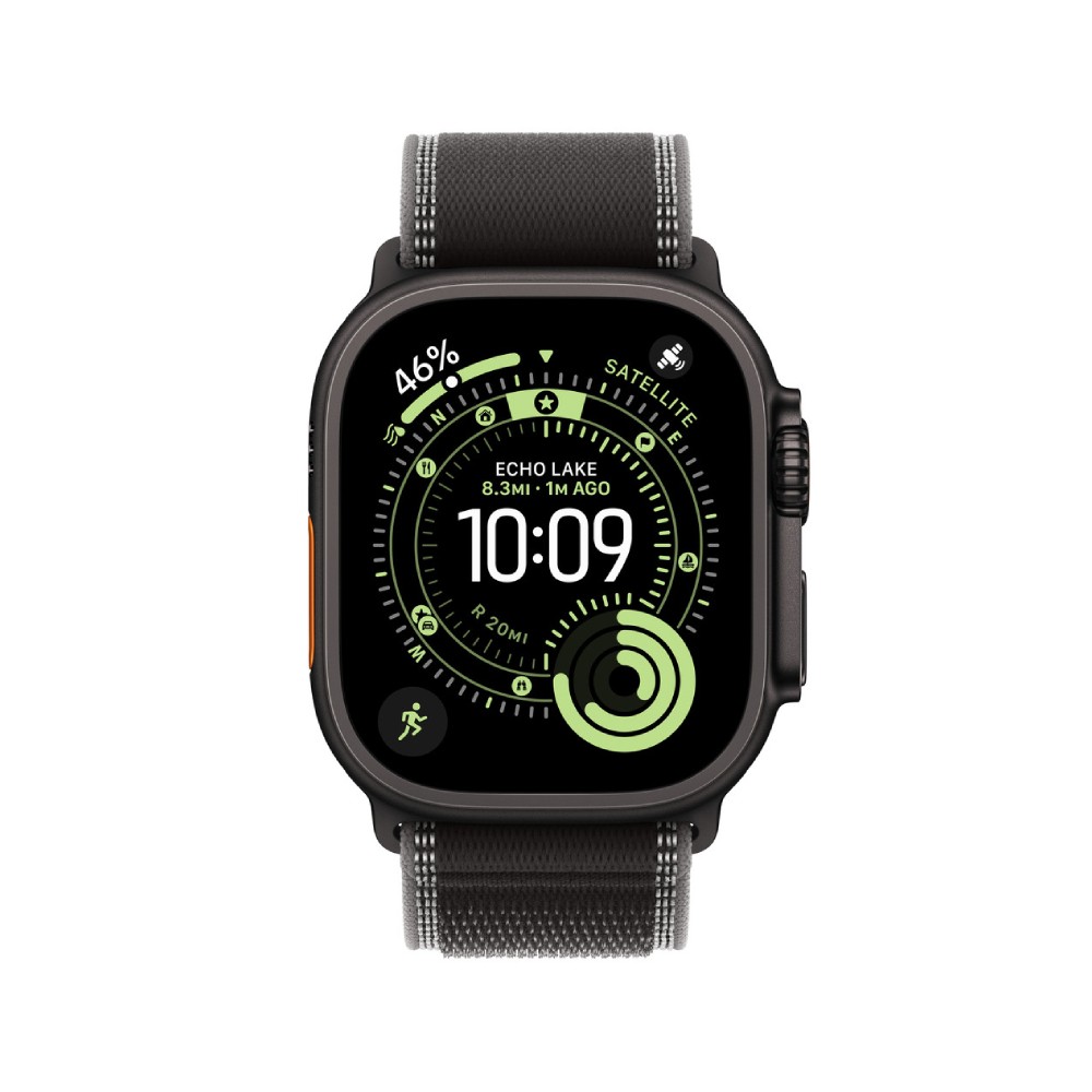 Apple Watch 49mm Black/Charcoal Trail Loop - M/L - Black Titanium Finish