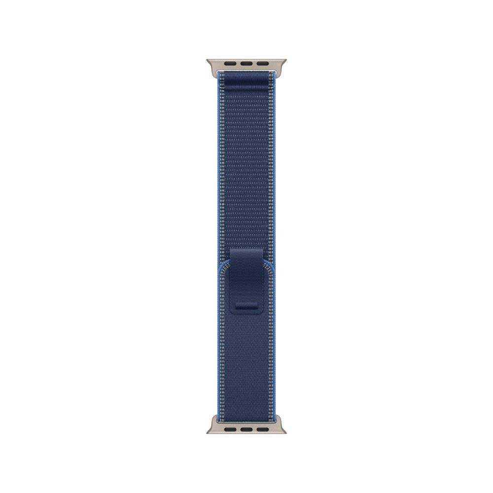 Apple Watch 49mm Blue/Bright Blue Trail Loop - S/M - Natural Titanium Finish