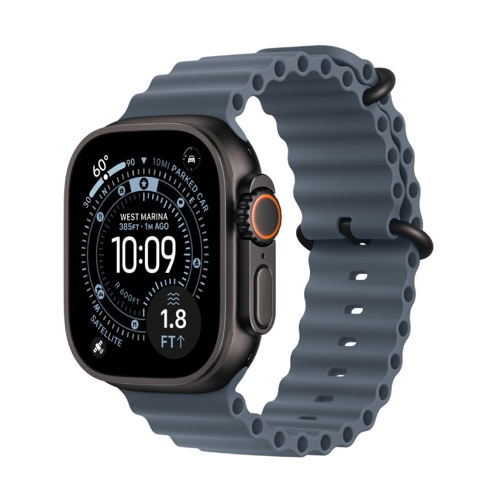 Apple Watch 49mm Anchor Blue Ocean Band - Black Titanium Finish