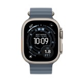 Apple Watch 49mm Anchor Blue Ocean Band - Natural Titanium Finish