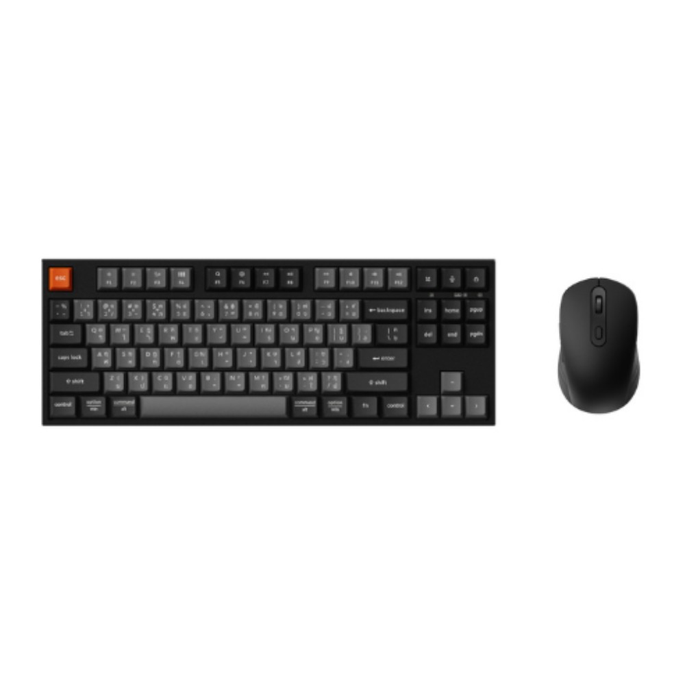 คีย์บอร์ดและเมาส์ Keychron B33 Wireless with silicone keyskin and BM25 Mouse Combo TKL Black (EN/TH)