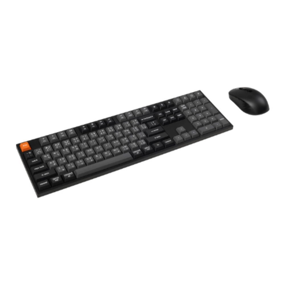 คีย์บอร์ดและเมาส์ Keychron B36 Wireless with silicone keyskin and BM25 Mouse Combo 100% Black (EN/TH)