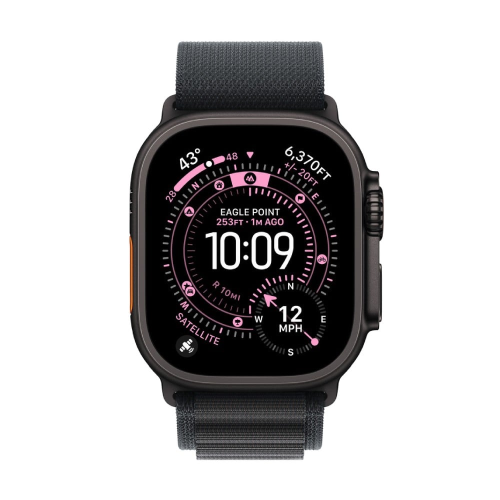 Apple Watch 49mm Black Alpine Loop - Medium - Black Titanium Finish