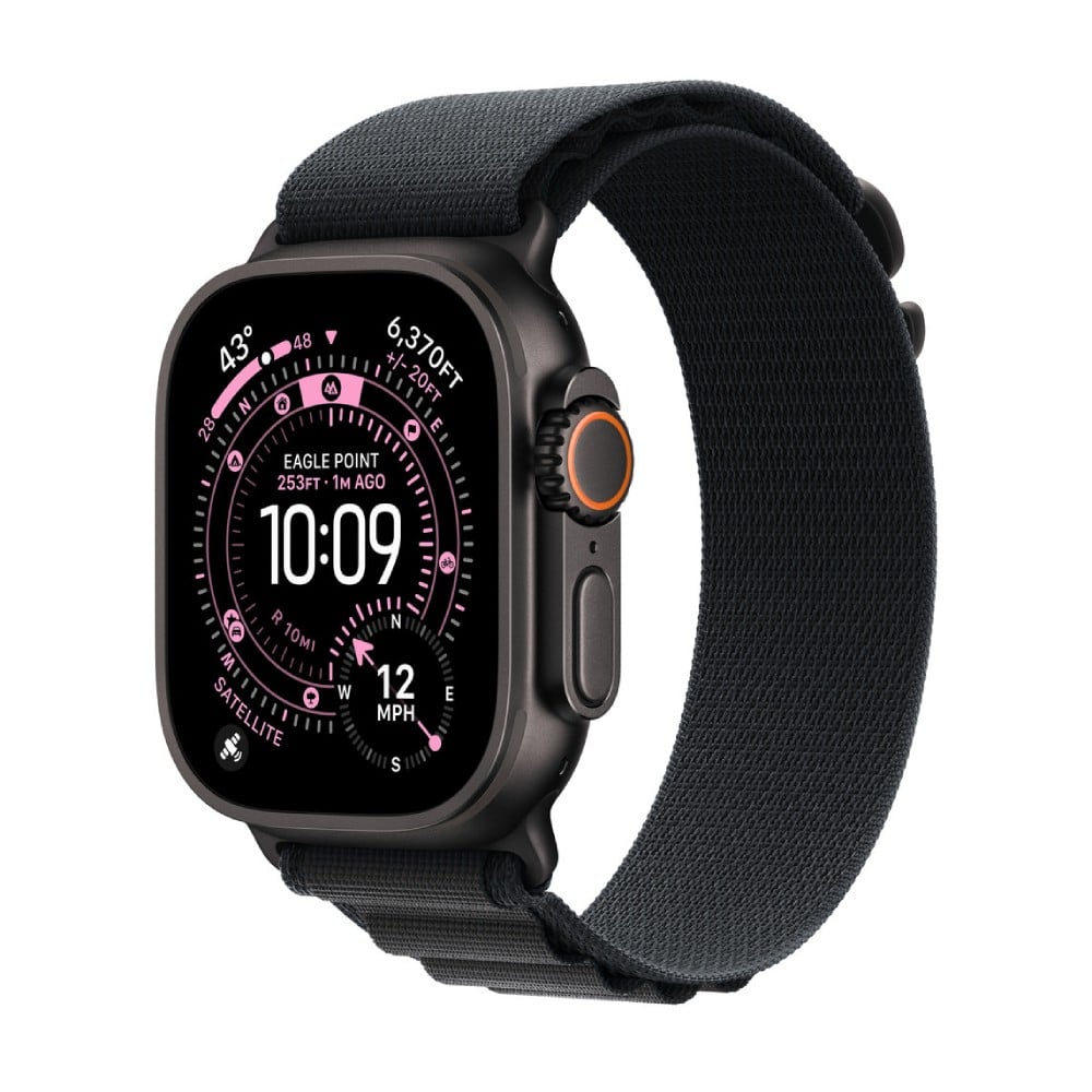 Apple Watch 49mm Black Alpine Loop - Medium - Black Titanium Finish