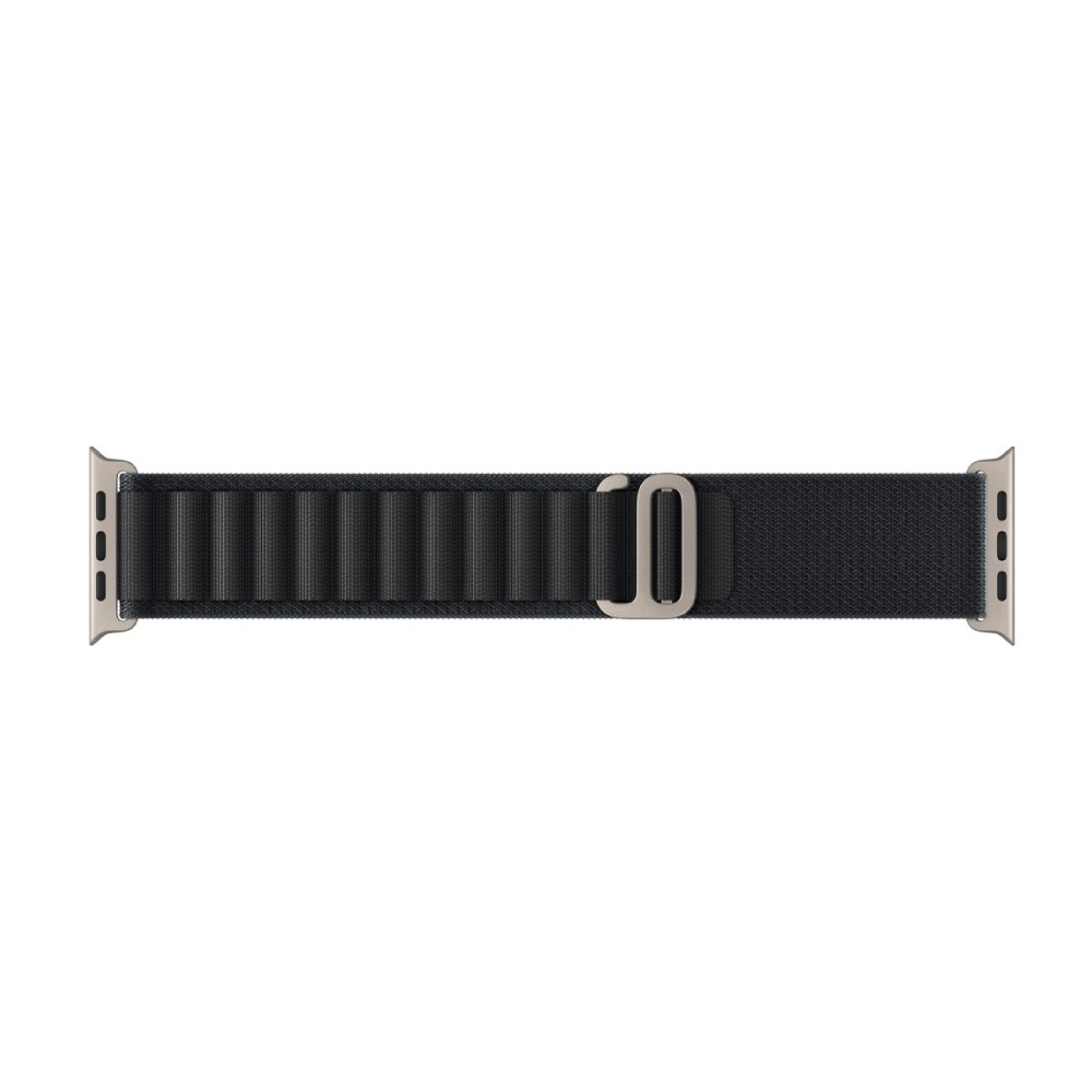 Apple Watch 49mm Black Alpine Loop - Large - Natural Titanium Finish