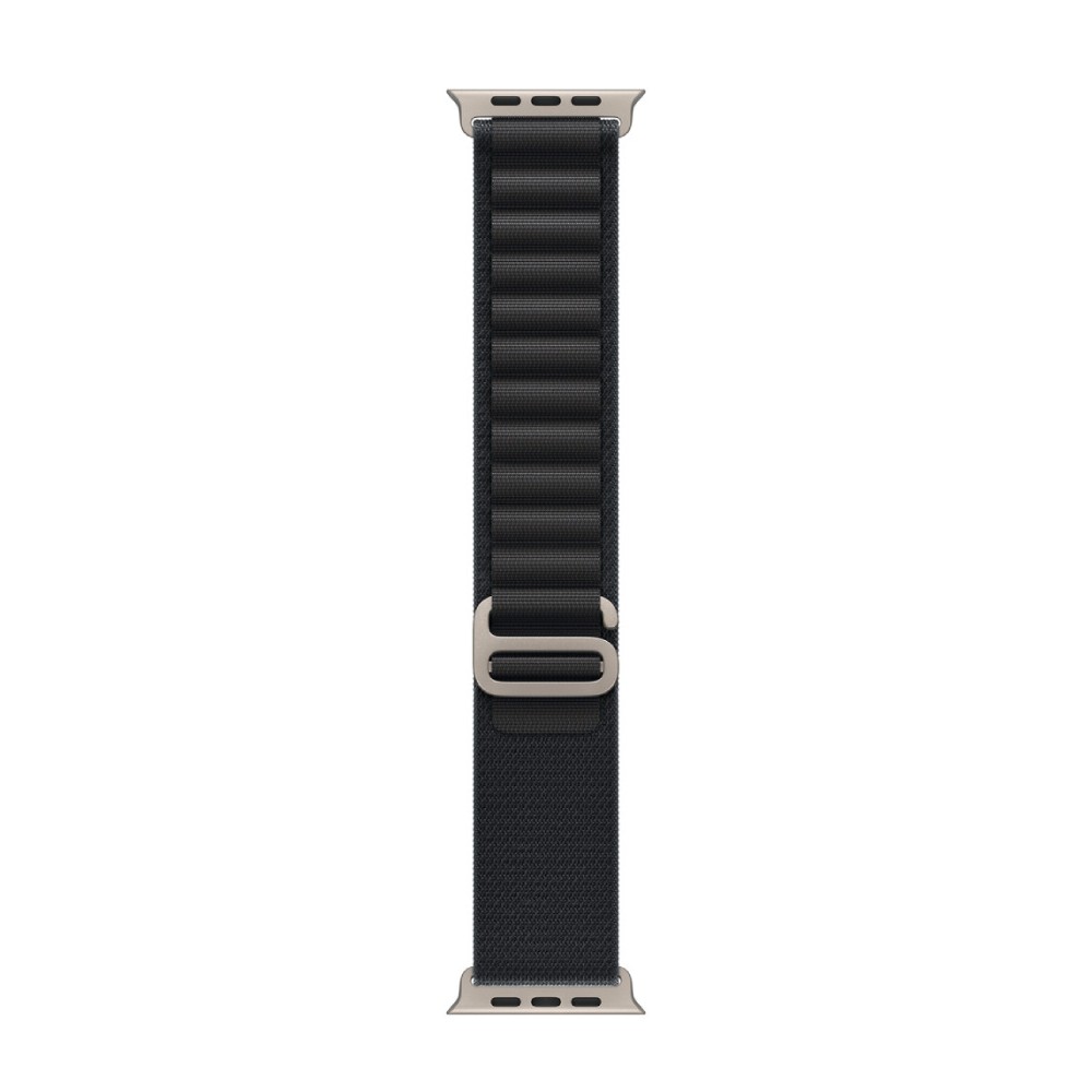 Apple Watch 49mm Black Alpine Loop - Large - Natural Titanium Finish